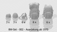 Bundeswehr backpacks, helmets