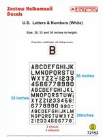 U.S. Letters & Numbers White (size 28,32 i 36 cali) - Image 1