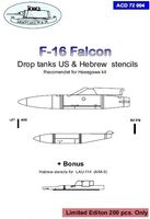 F-16 Falcon - Drop Tanks US and Hebrew Stencils