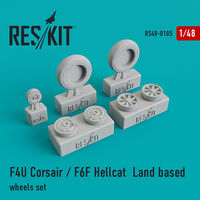 F4U Corsair / F6F Hellcat  Land based wheels set - Image 1