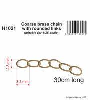 Coarse Brass Chain With Rounded Links (Suitable For 1/35 Scale)