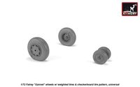 Fairey "Gannet" late type wheels w/ weighted tires of checkerboard tire pattern