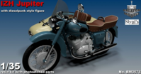 IZH Jupiter motorcycle w. female DieselPunk style fig.