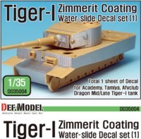 WWII Tiger-1 Mid/Late Zimmerit Decal set - Image 1